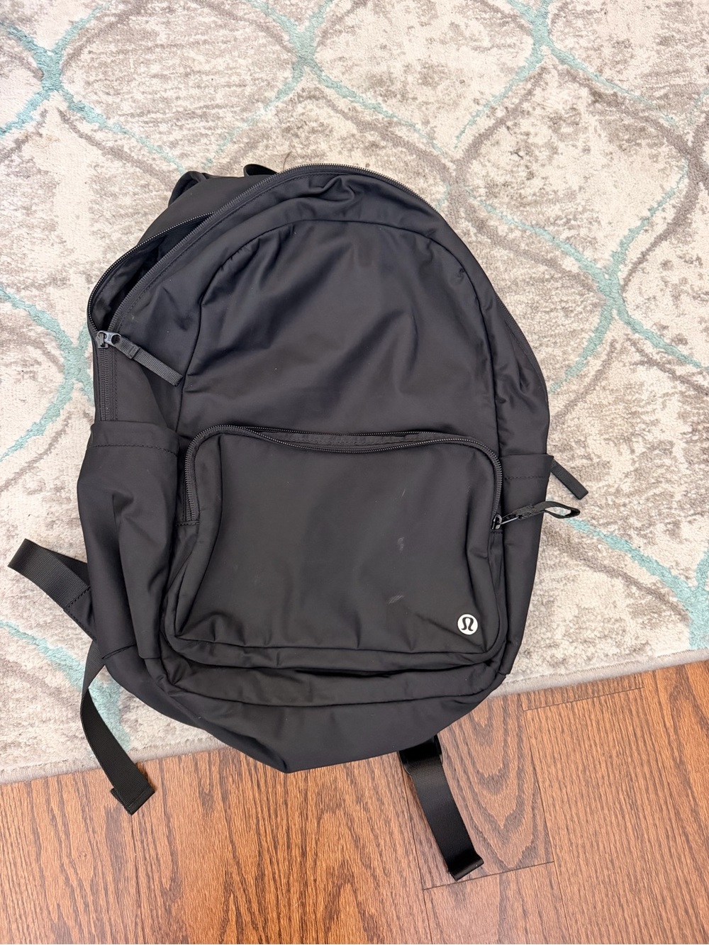 lululemon athletica Black Everyday Backpack with Front Zip Pocket used 2x
